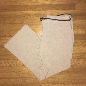 Beige Dress Pants w/ Gold Belt NWOT